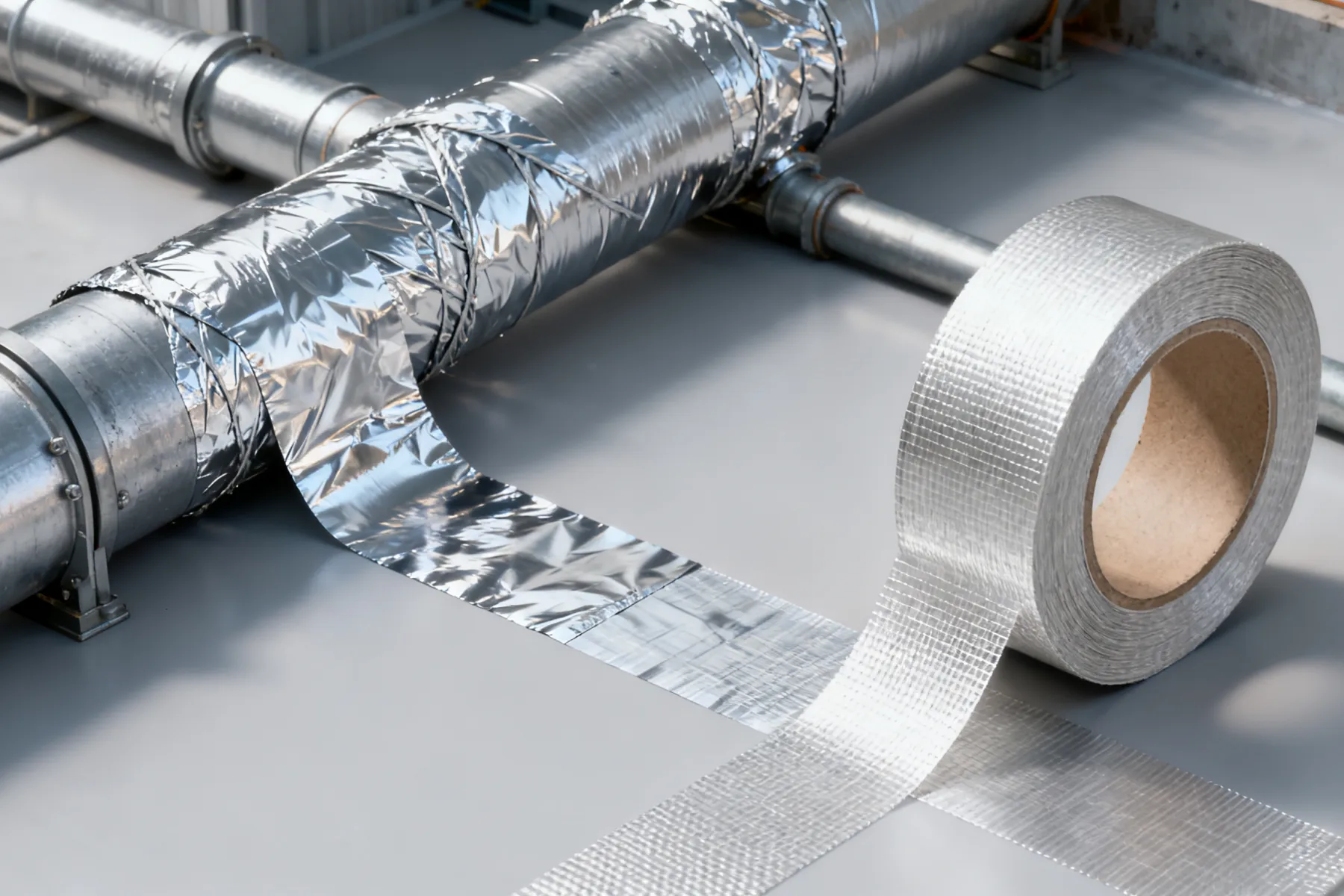 Pipe insulation with aluminum foil fabric